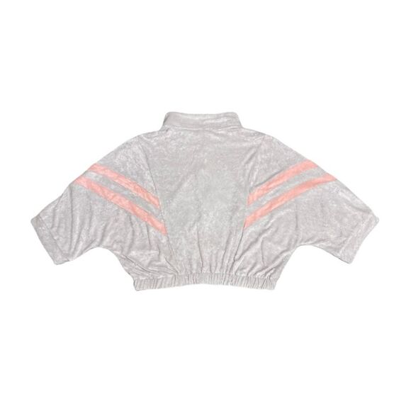 POL Grey & Pink Velour Crop Quarter Sleeve & Zip Track Pullover NWT - Picture 4 of 7